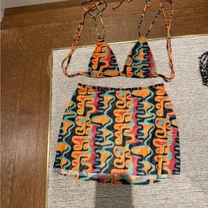 Vibrant Multicolor Swim Coverup Set